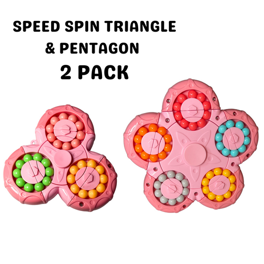 2 PACK | Spinning Top Pentagon + Speed Spin Triangle Puzzle