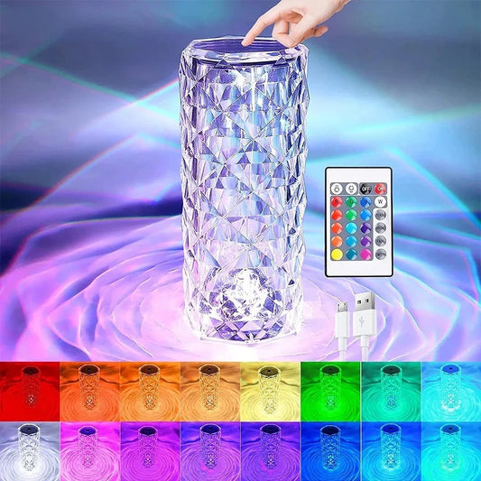 RGB Diamond Crystal Table Lamp + Remote Control